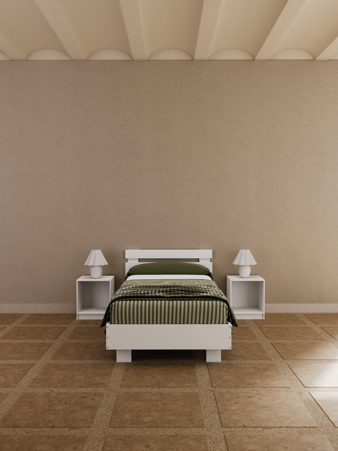 Alex White Timber Bed Frame