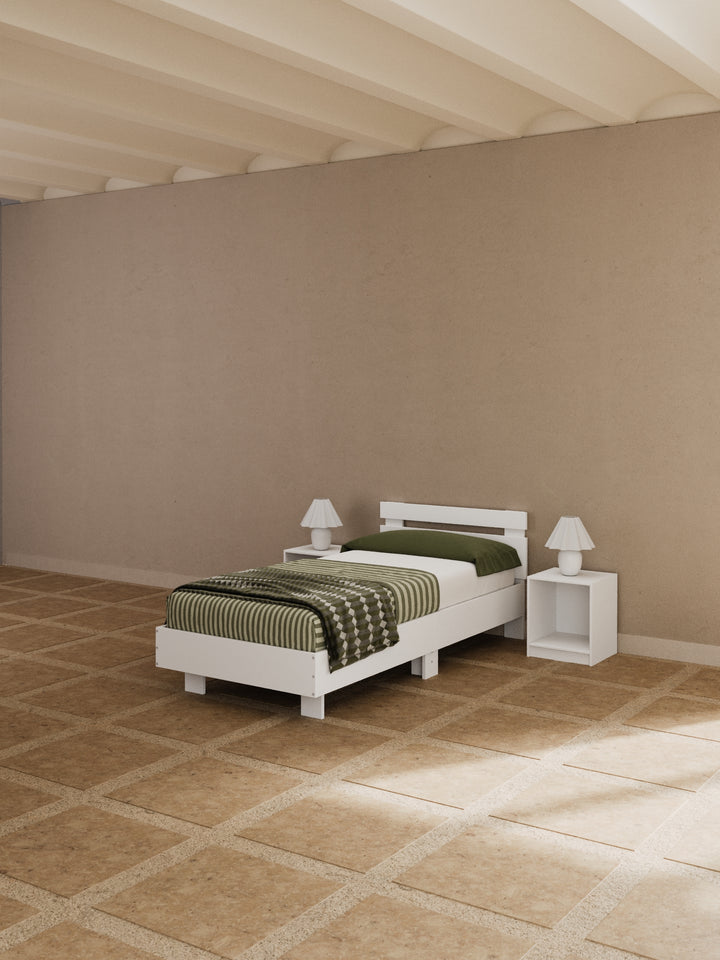 Alex White Timber Bed Frame