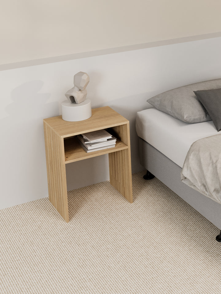Sia Natural Fluted Bedside Table