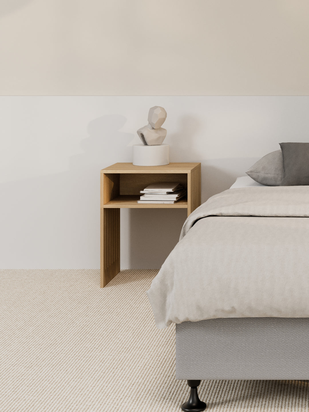Sia Natural Fluted Bedside Table