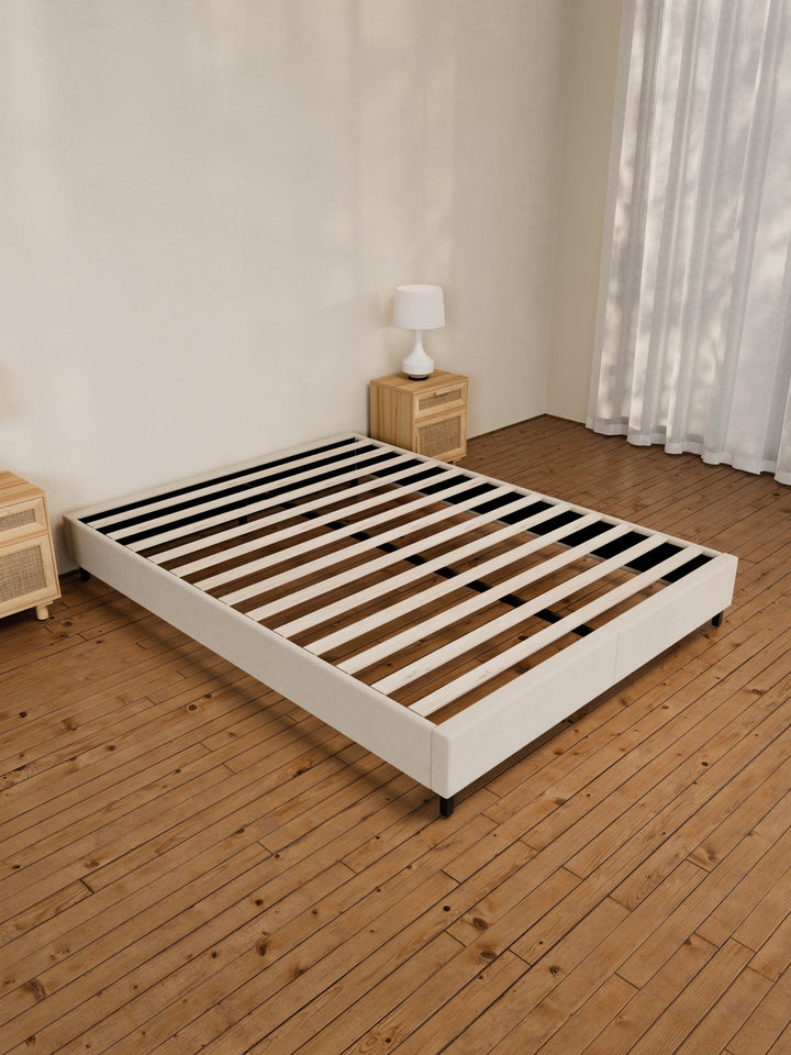 Amara Natural Beige Fabric Bed Base