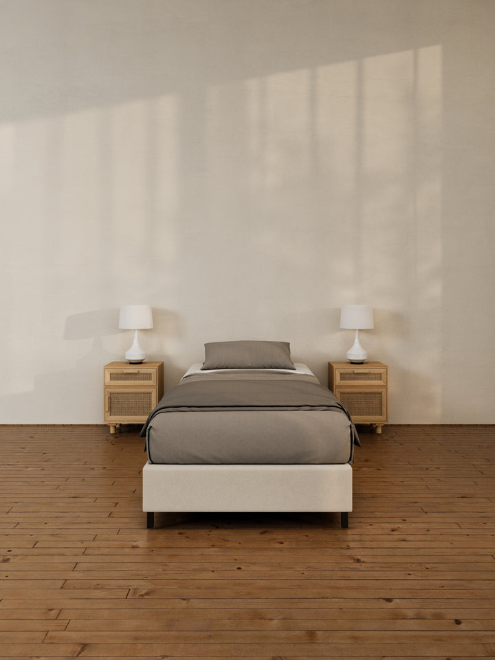 Amara Natural Beige Fabric Bed Base