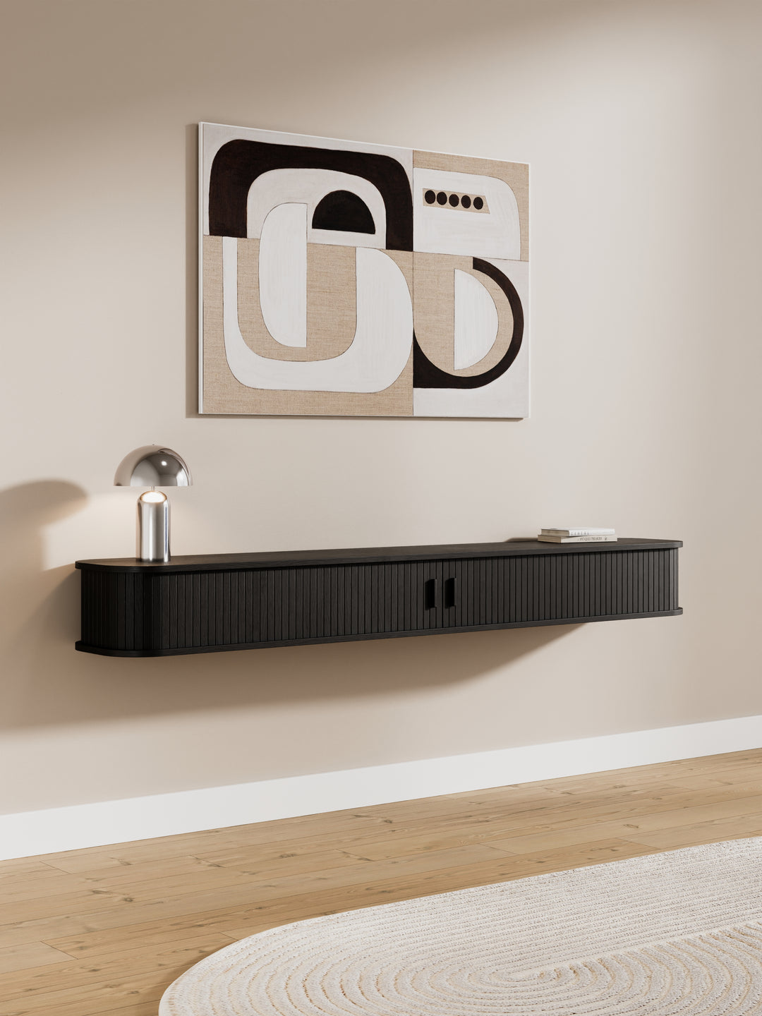 Capri Luxe Black Floating Entertainment Unit 180cm