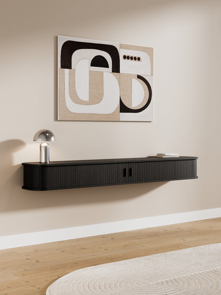 Capri Luxe Black Floating Entertainment Unit 180cm