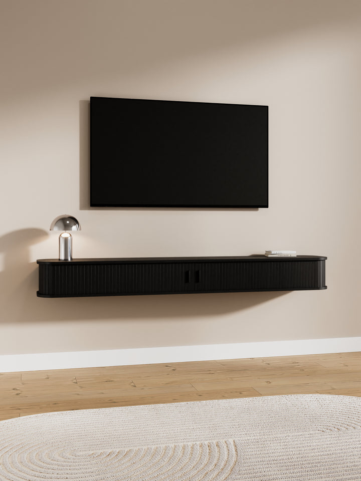 Capri Luxe Black Floating Entertainment Unit 180cm