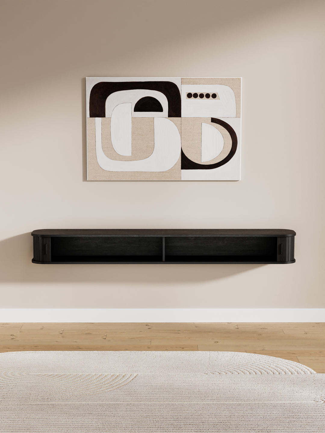 Capri Luxe Black Floating Entertainment Unit 180cm