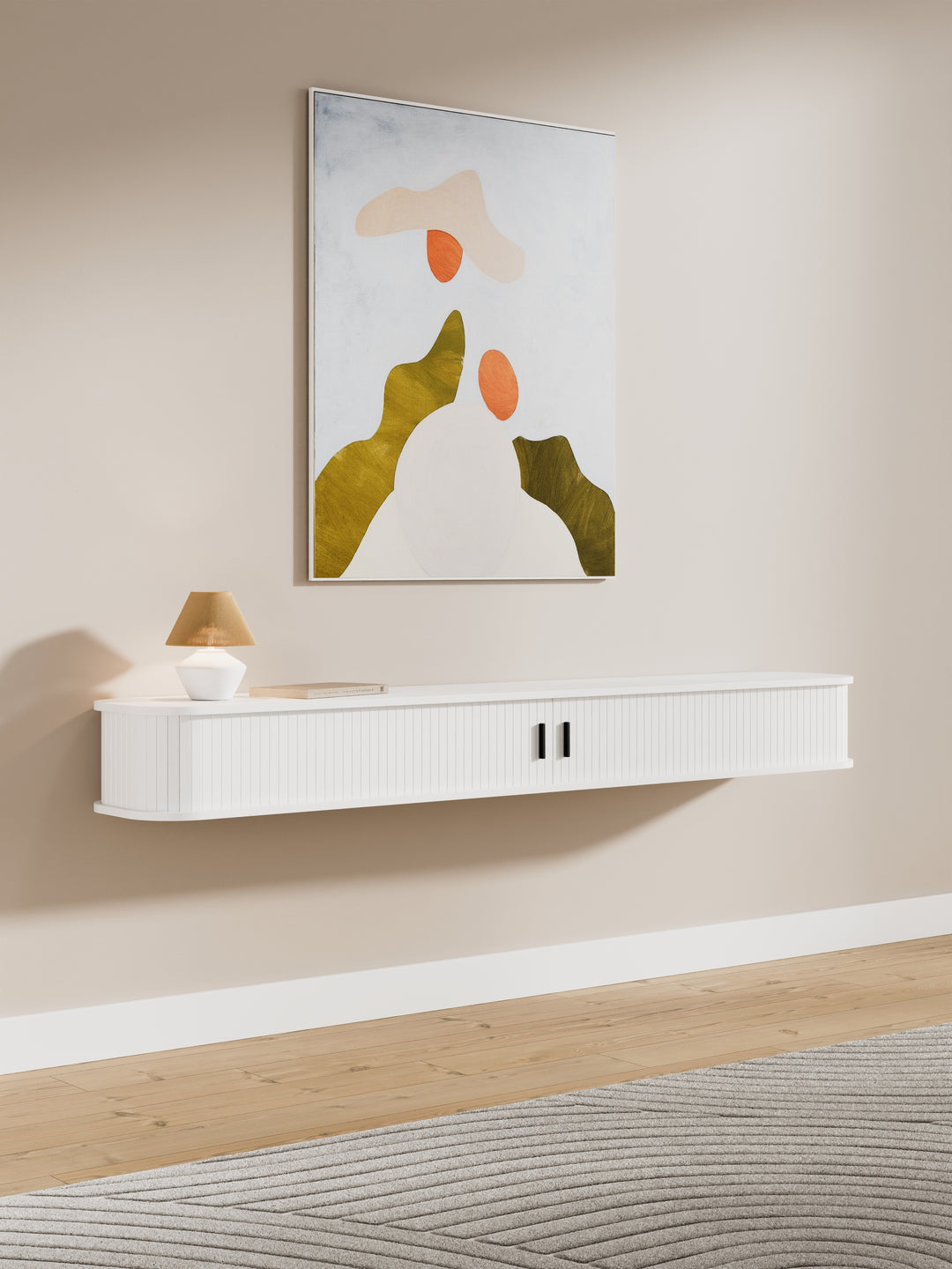 Capri Luxe White Floating Entertainment Unit 180cm