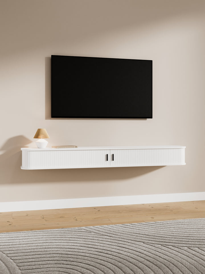 Capri Luxe White Floating Entertainment Unit 180cm