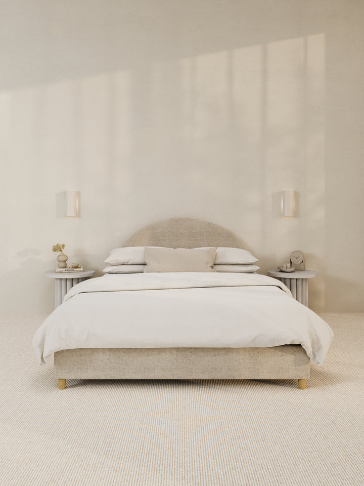 Carla Curve Beige Bed Frame