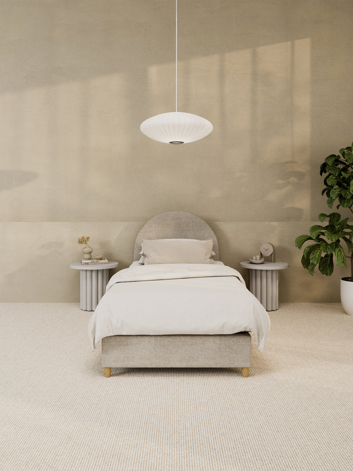 Carla Curve Beige Bed Frame