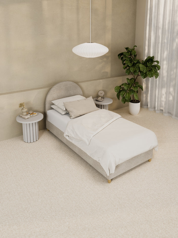 Carla Curve Beige Bed Frame