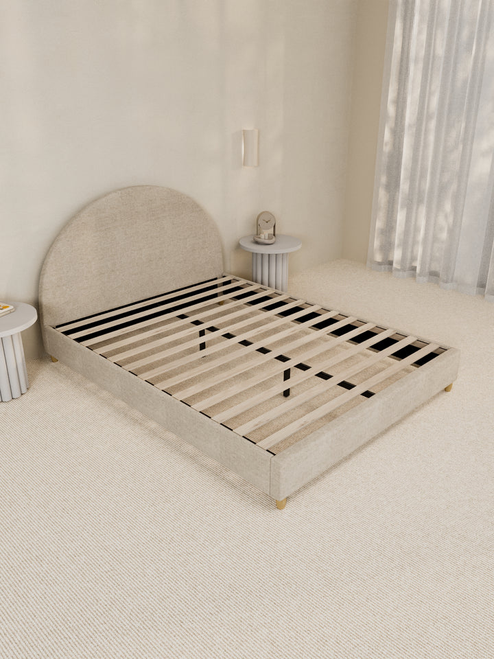 Carla Curve Beige Bed Frame