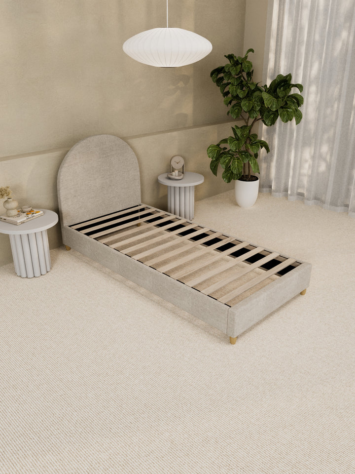 Carla Curve Beige Bed Frame