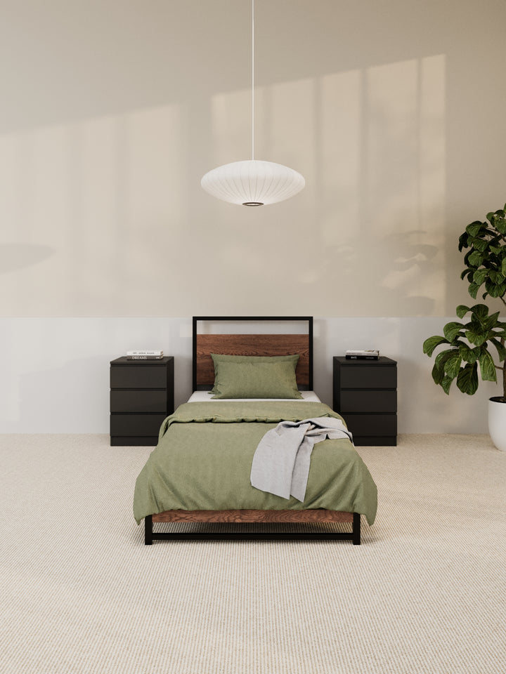 Cedar Metal Wooden Bed Frame