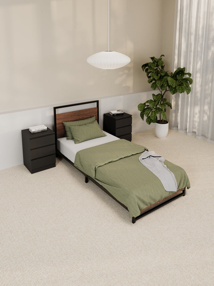 Cedar Metal Wooden Bed Frame