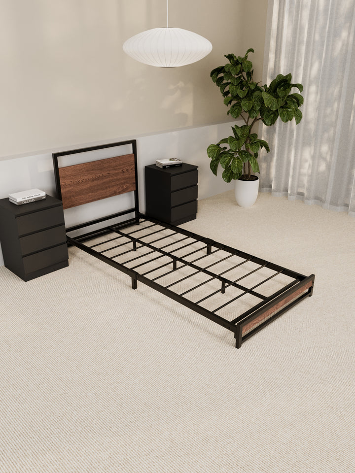 Cedar Metal Wooden Bed Frame