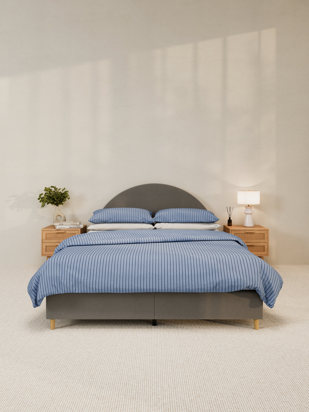 Charlie Curve Grey Fabric Bed Frame