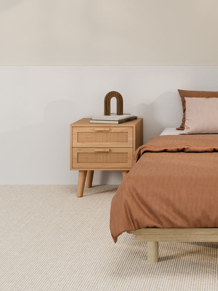Nina Rattan Wooden Bedside Table