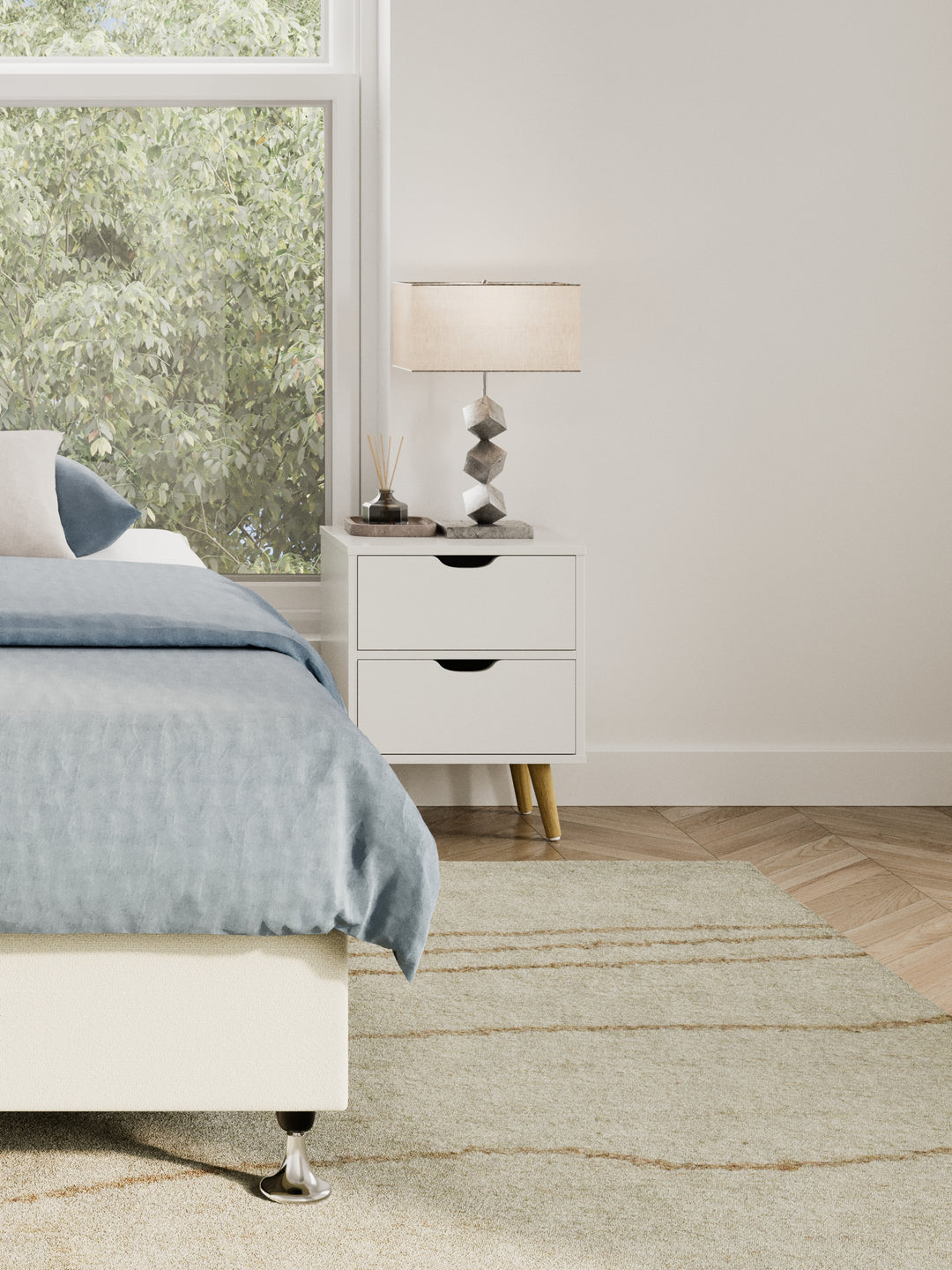 Chelsea White Wooden Bedside Table
