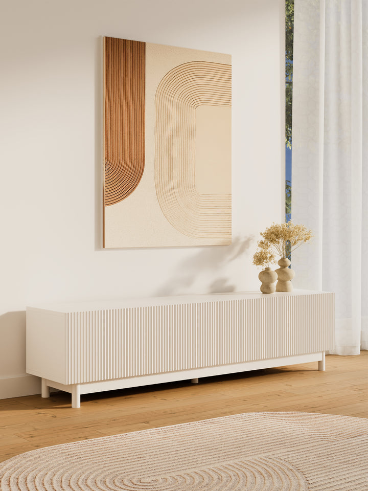 Fiano Premium White Entertainment Unit 180cm