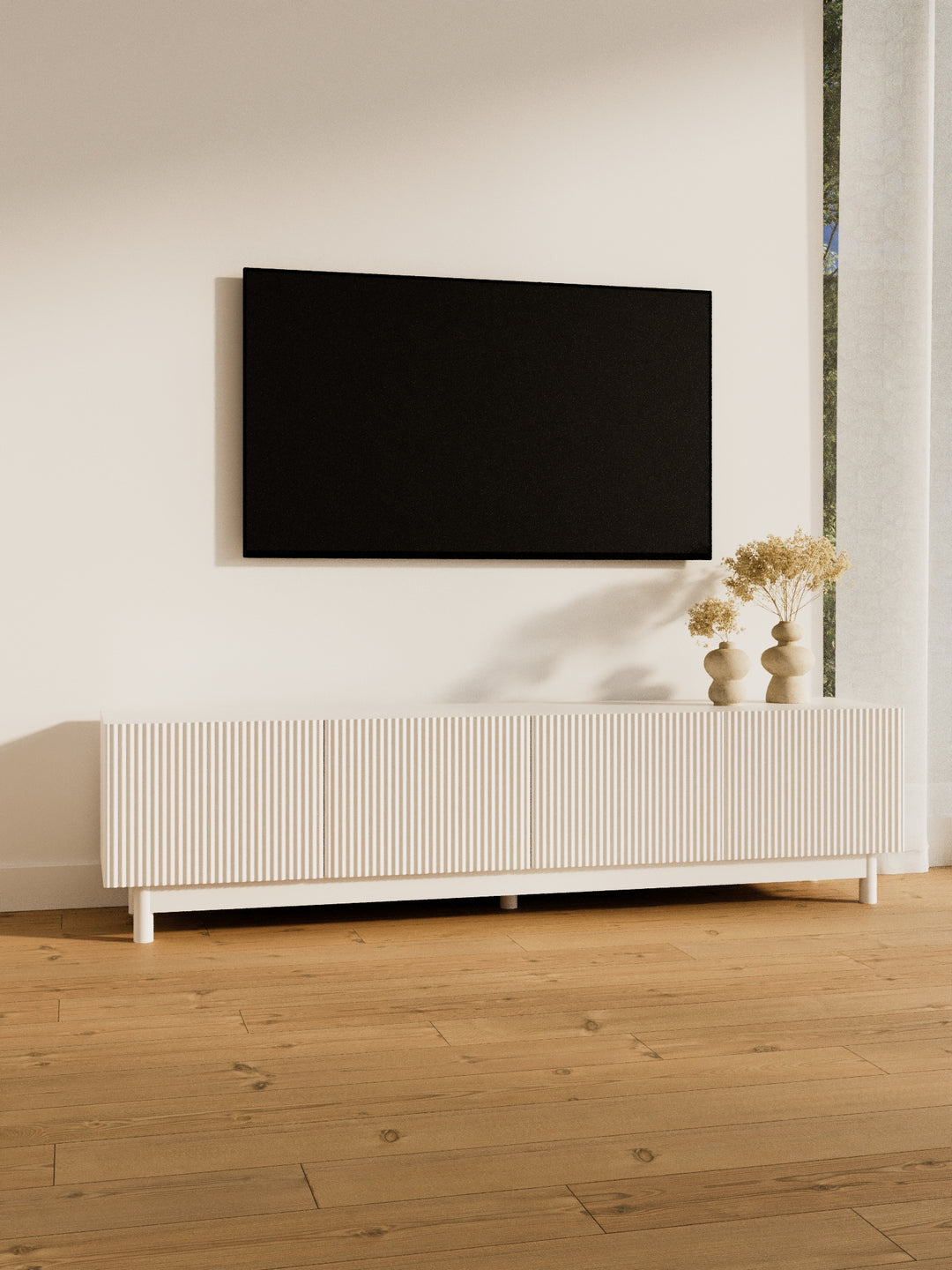 Fiano Premium White Entertainment Unit 180cm