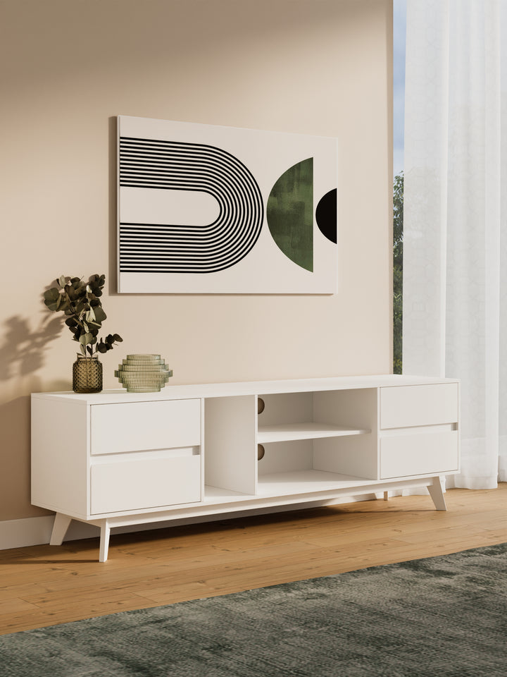 Fleur Premium White Entertainment Unit 180cm