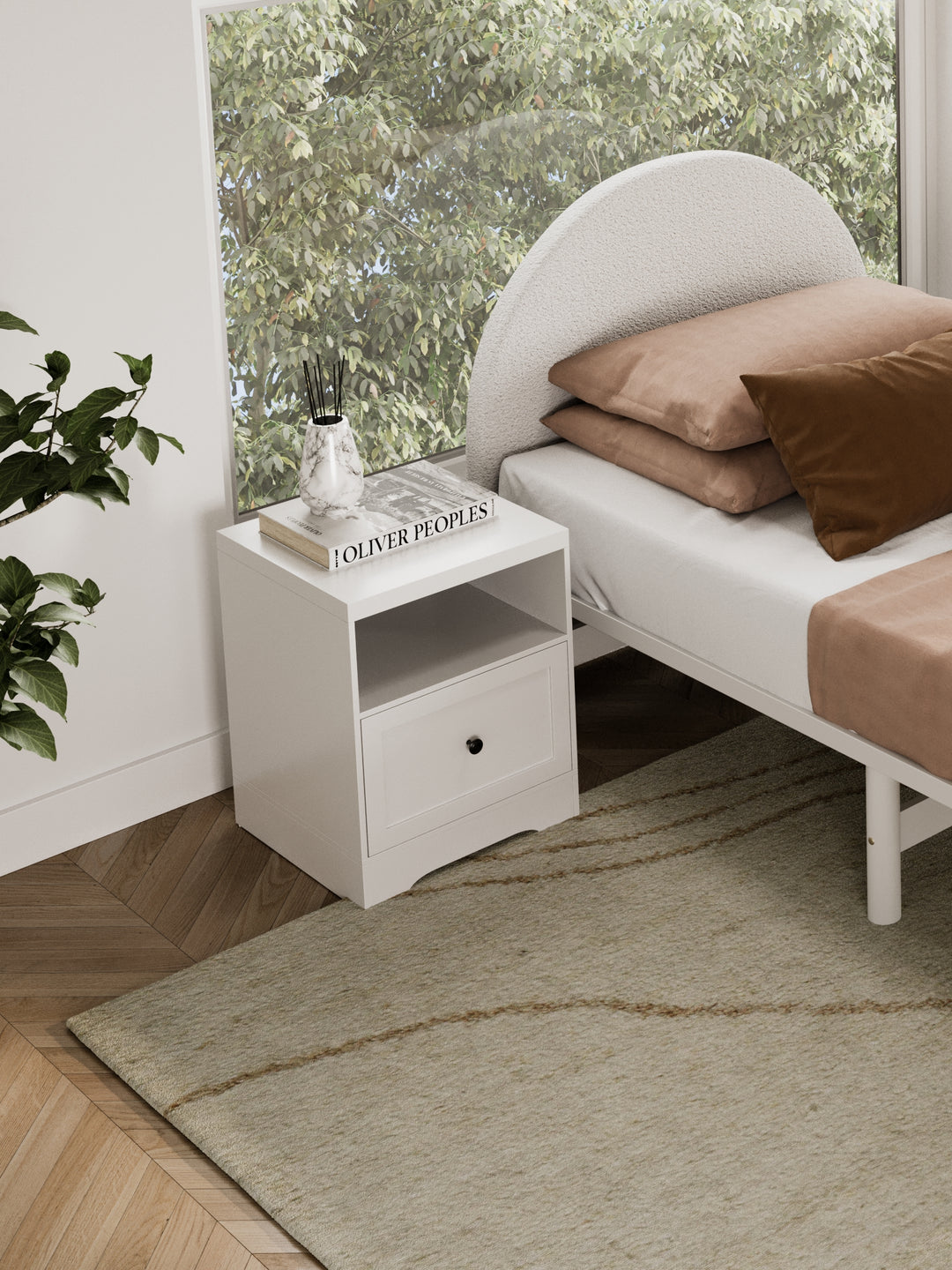 Louise White Hamptons White Bedside Table