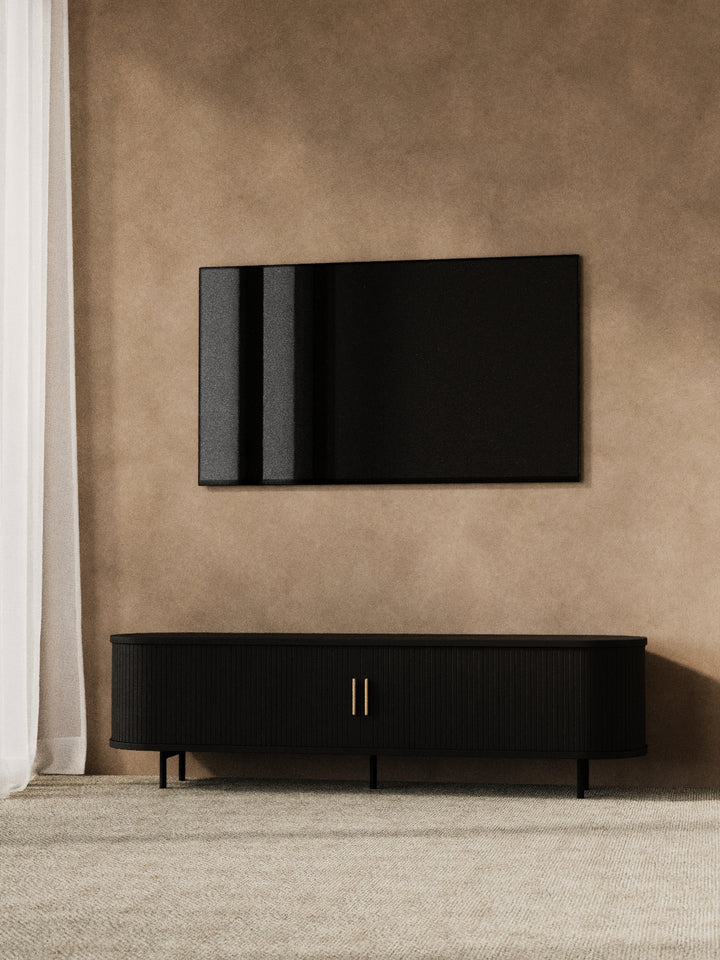 Hendrix Black Curved Entertainment Unit 160cm