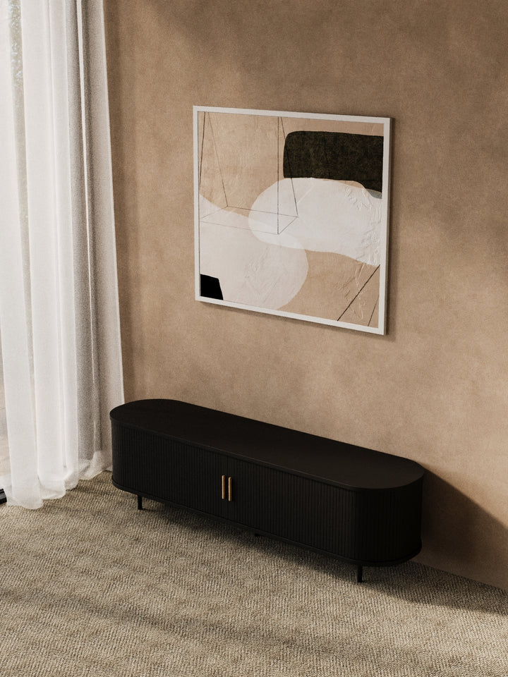 Hendrix Black Curved Entertainment Unit 160cm