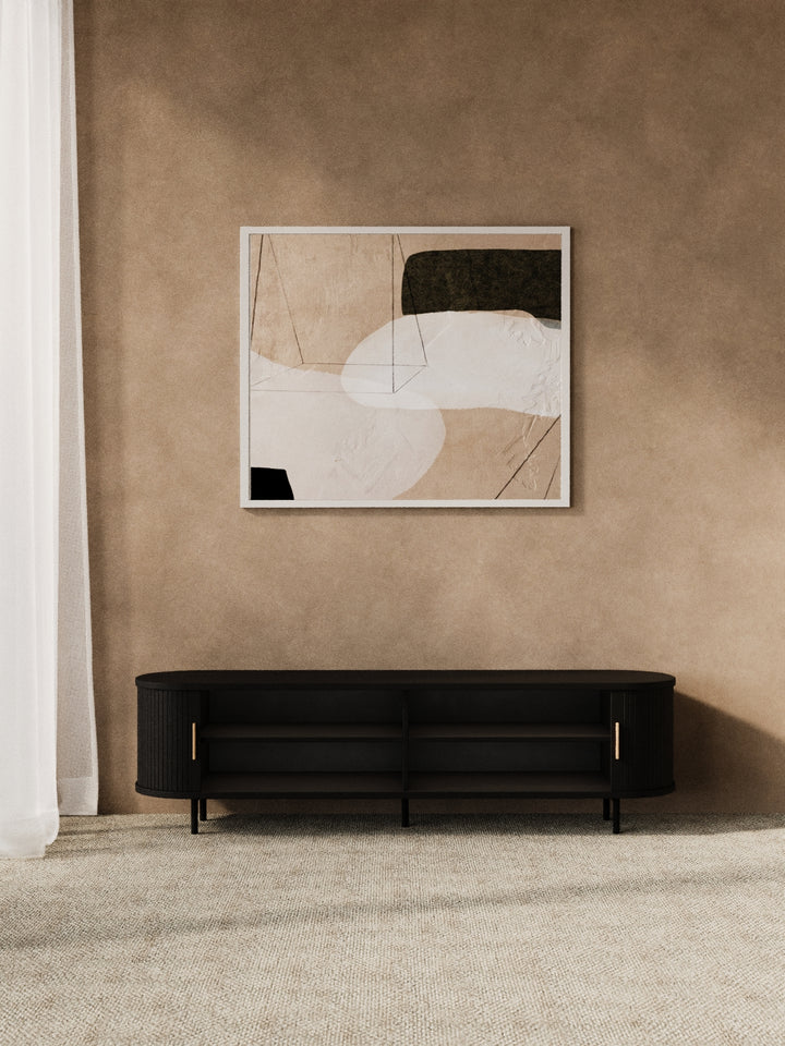 Hendrix Black Curved Entertainment Unit 160cm