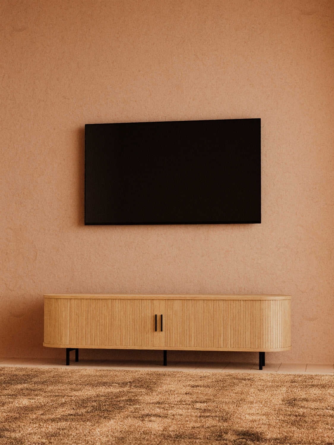 Hendrix Natural Curved Entertainment Unit 160cm