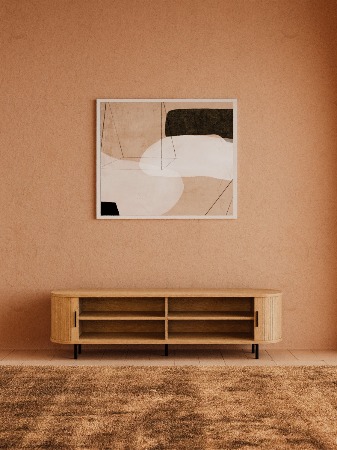 Hendrix Natural Curved Entertainment Unit 160cm