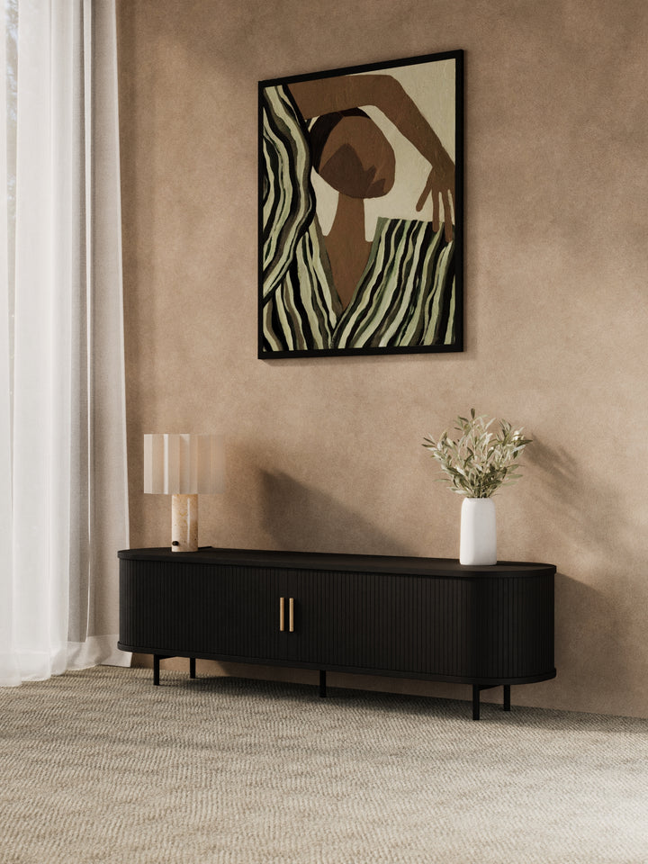 Hendrix Black Curved Entertainment Unit 160cm