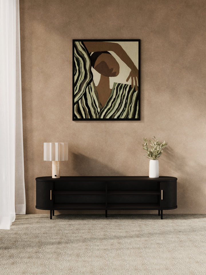 Hendrix Black Curved Entertainment Unit 160cm