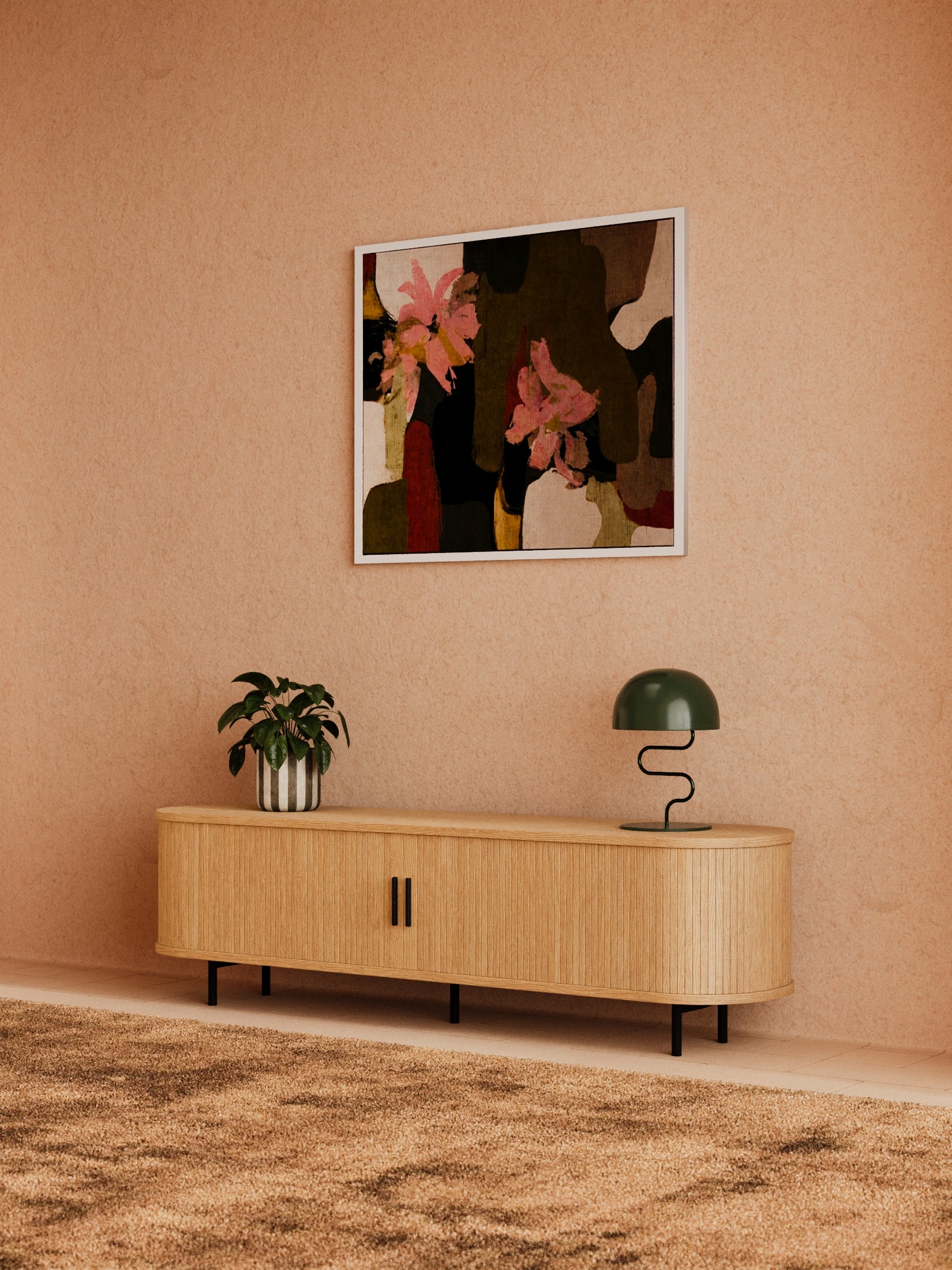 Hendrix Natural Curved Entertainment Unit 160cm