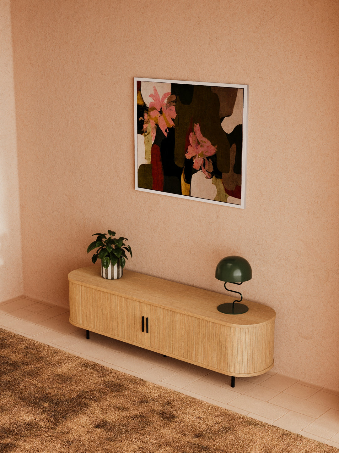 Hendrix Natural Curved Entertainment Unit 160cm
