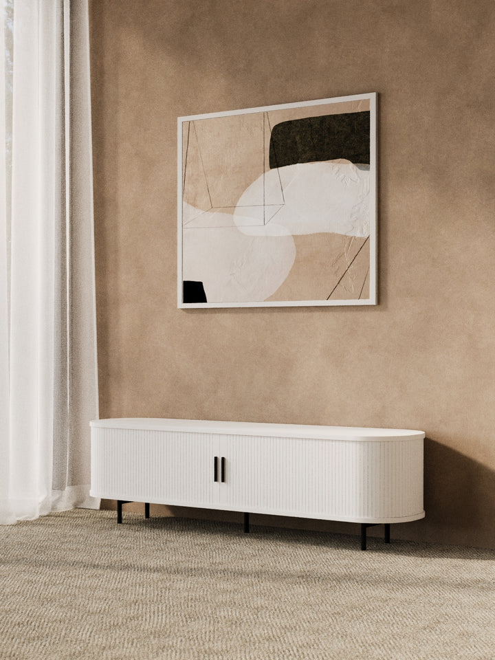 Hendrix White Curved Entertainment Unit 160cm