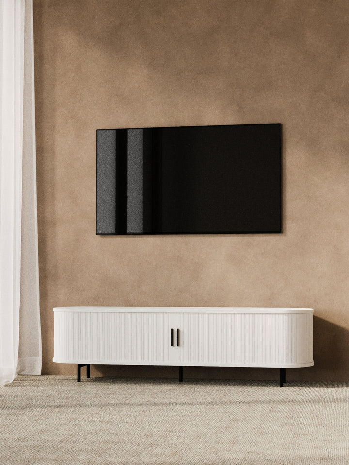 Hendrix White Curved Entertainment Unit 160cm