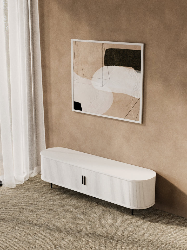 Hendrix White Curved Entertainment Unit 160cm