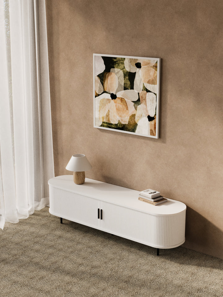 Hendrix White Curved Entertainment Unit 160cm