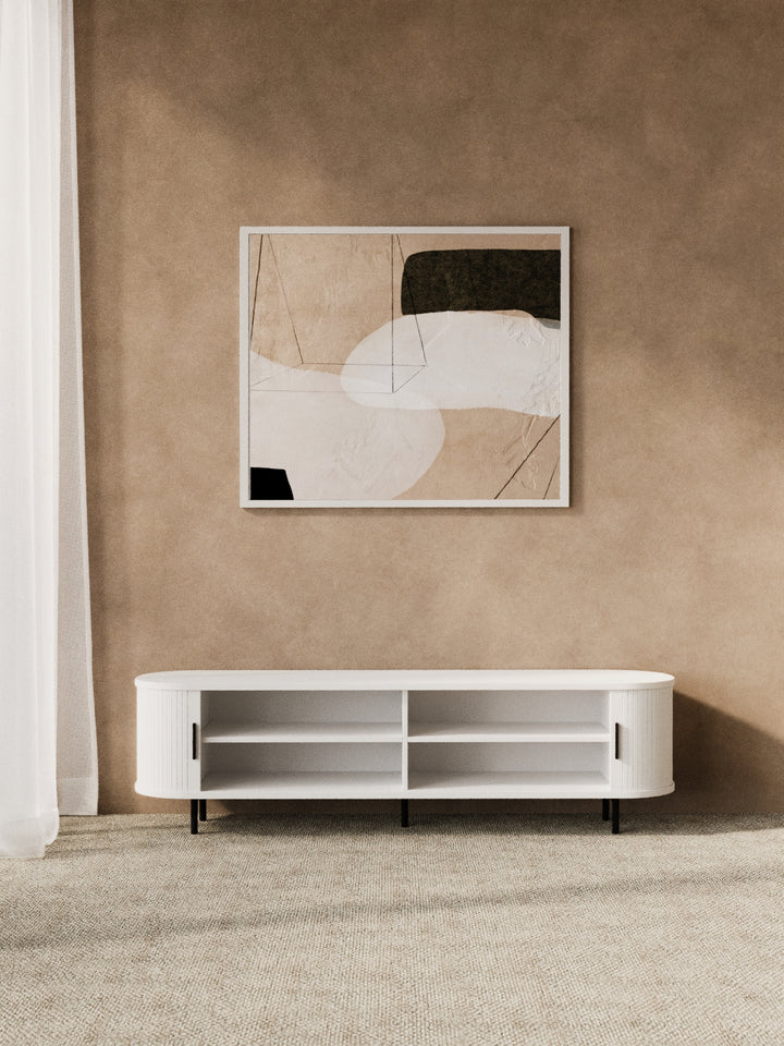 Hendrix White Curved Entertainment Unit 160cm