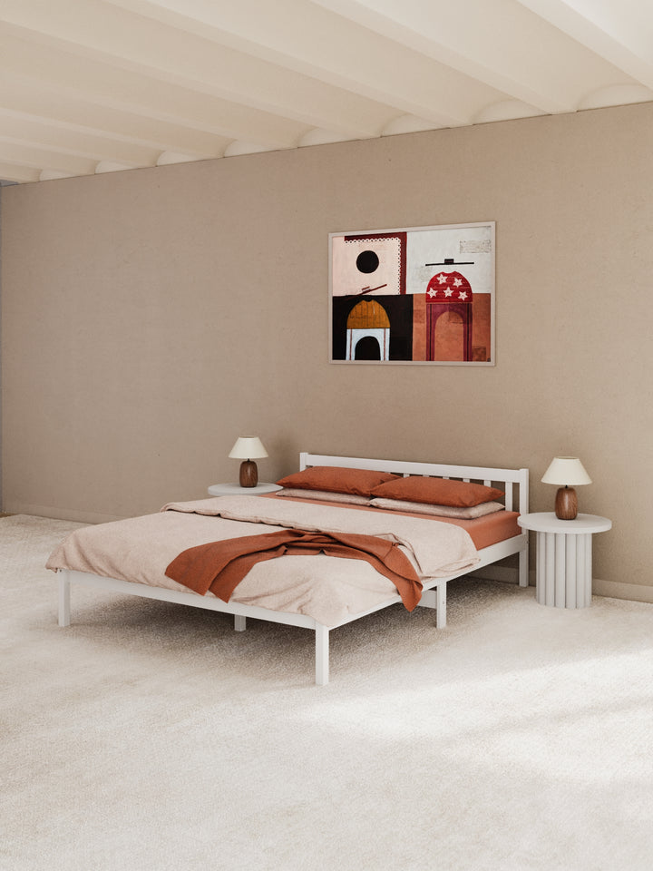 Heron White Timber Bed Frame