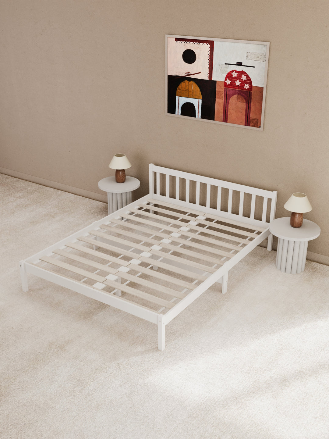 Heron White Timber Bed Frame
