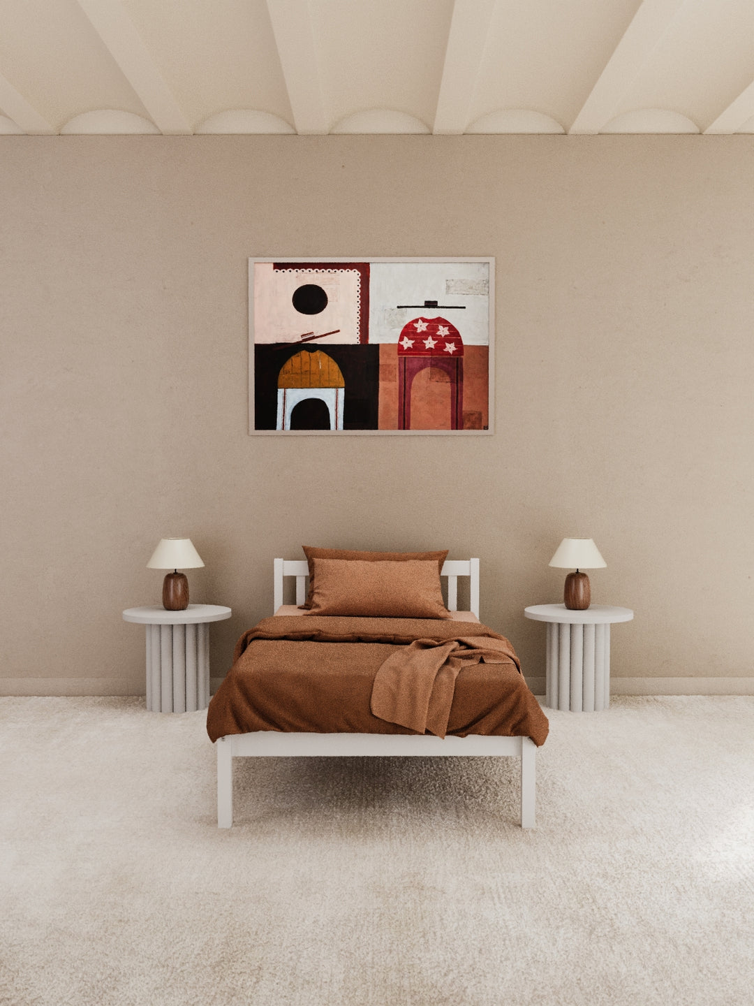 Heron White Timber Bed Frame