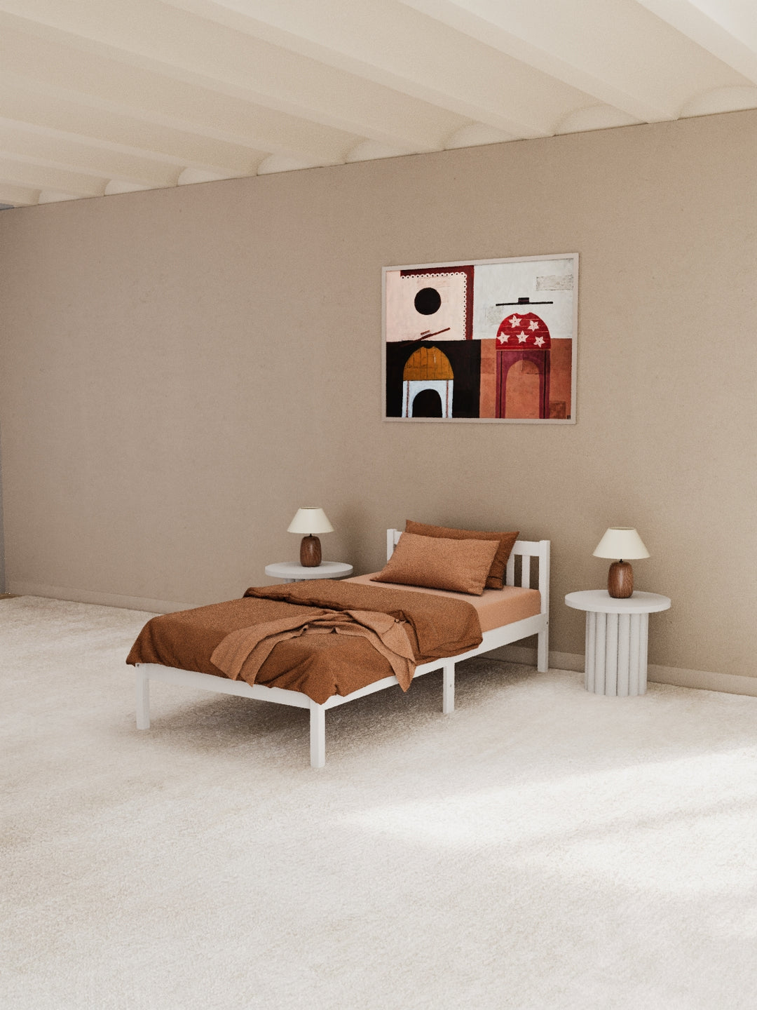 Heron White Timber Bed Frame