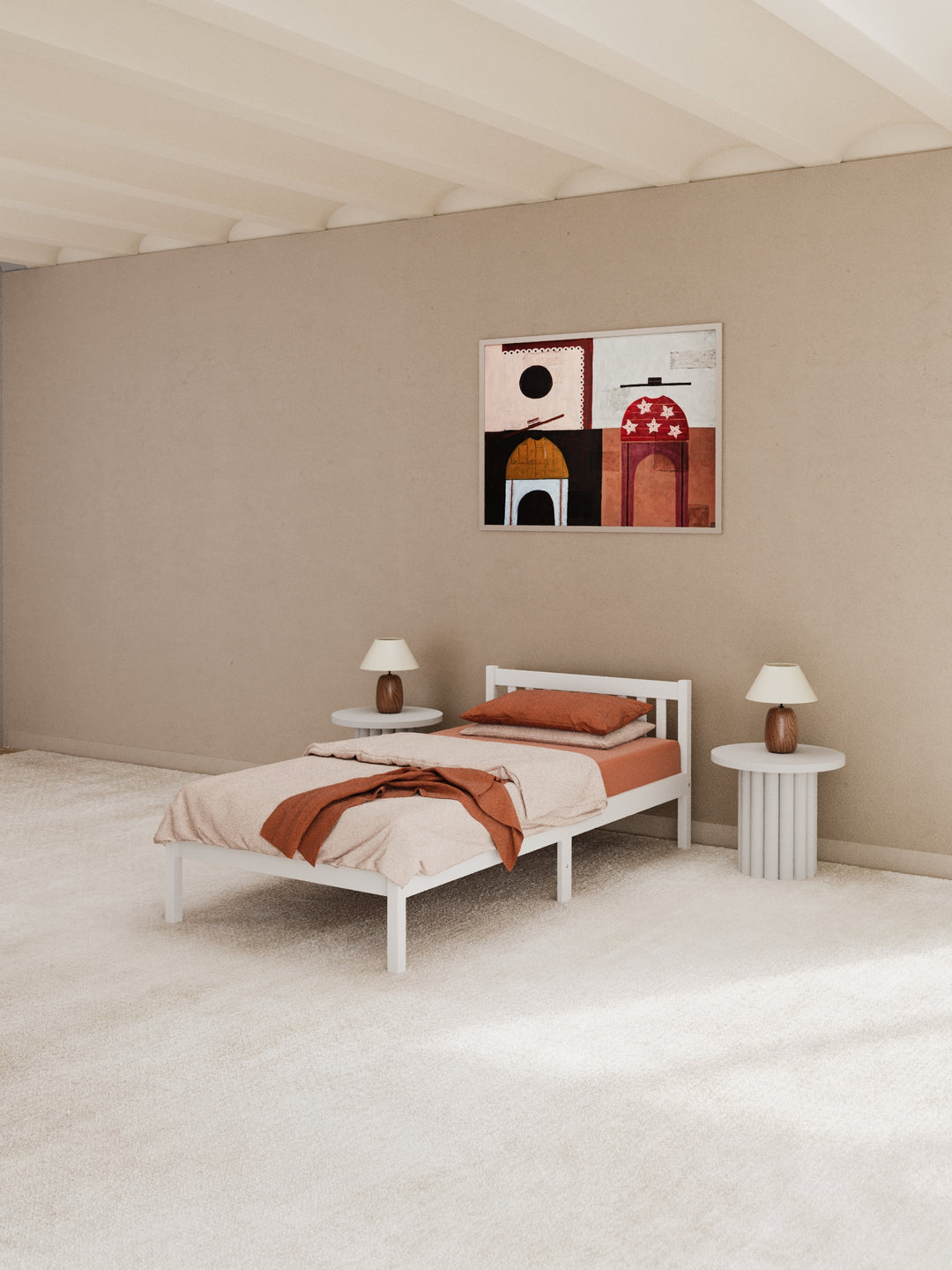 Heron White Timber Bed Frame