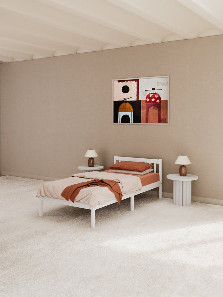 Heron White Timber Bed Frame