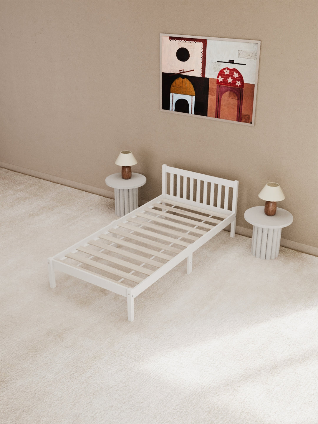 Heron White Timber Bed Frame