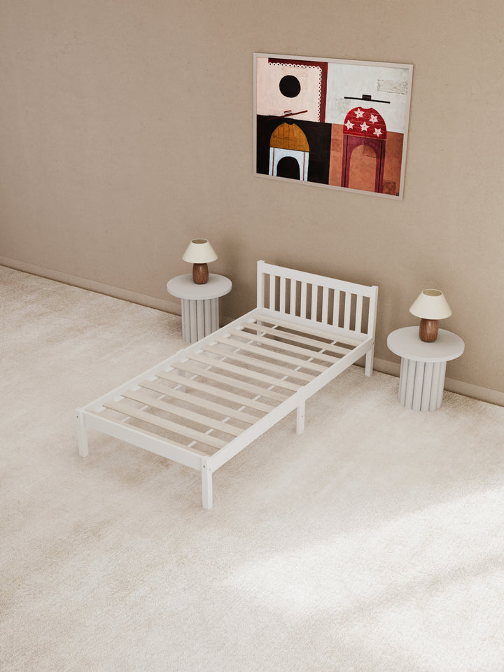 Heron White Timber Bed Frame