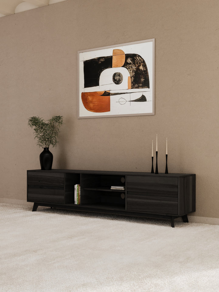 James Luxe Black Entertainment Unit 210cm